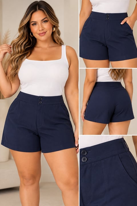 Short Plus Size PS94 | Dryffer Fashion