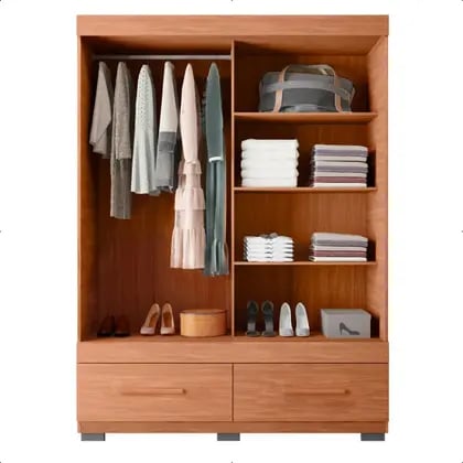 Guarda Roupa sereno 2 Portas Com Espelho Marrom Caemmun | Decoralar móveis e eletrodomésticos (2)
