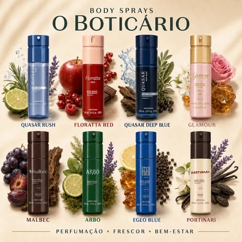 Body spray O BOTICARIO 100ml | Loja Chrysdape