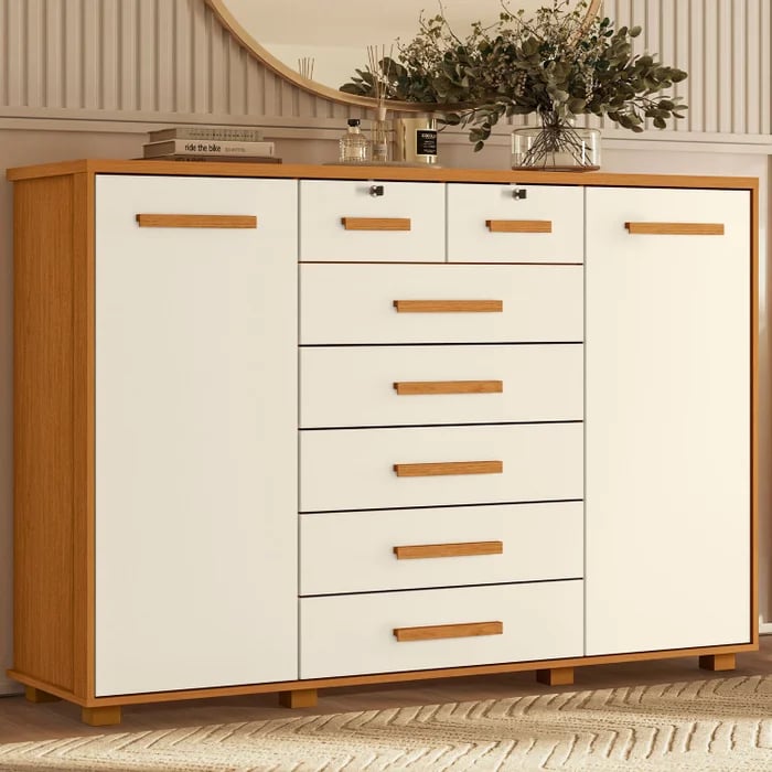 Cômoda Albatroz Fontana 7 Gavetas e 2 Portas com Chave em 2 Gavetas | ELETRO KIT (3)