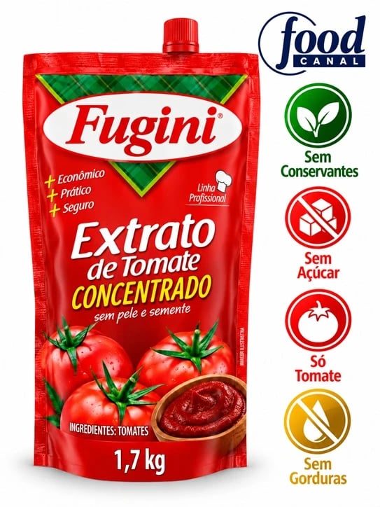 FOOD EXTRATO TOMATE FUGINI SACHE 6X1,7KG | Central de Negócios B2B