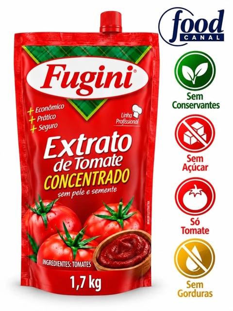 FOOD EXTRATO TOMATE FUGINI SACHE 6X1,7KG | Central de Negócios B2B