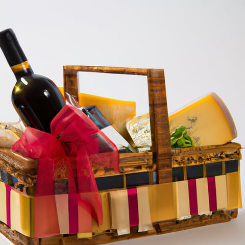 Cesta de vinhos e queijos | Linqui