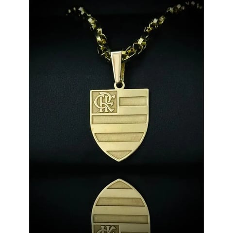 PINGENTE ESCUDO DE TIME | Mafia do Ouro18k