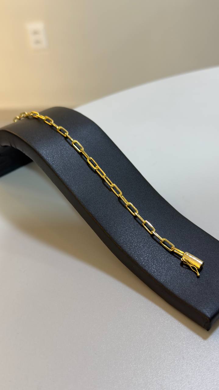 PULSEIRA CADEADO QUINA LONG DE 4MM | Everest Jóias (3)