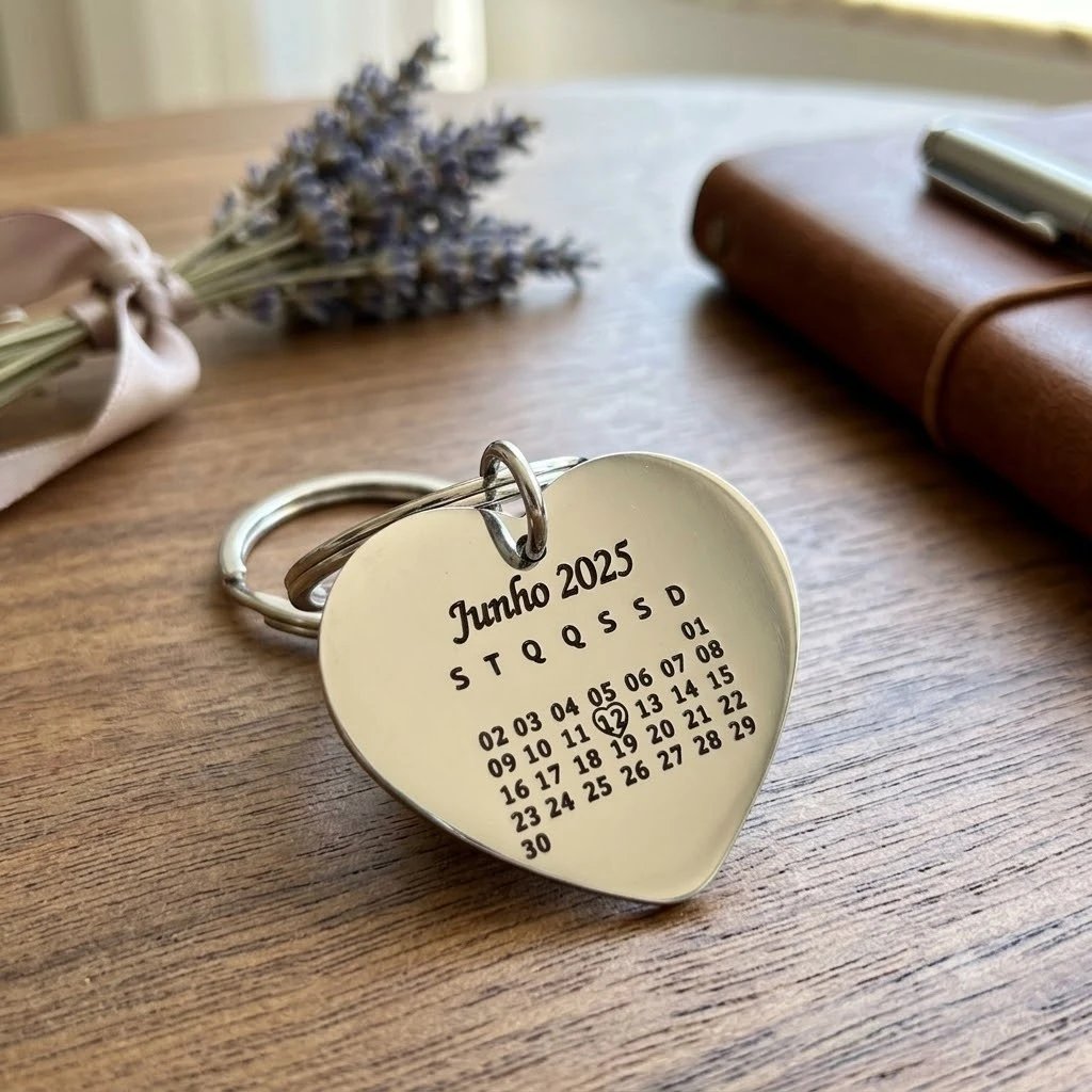 Chaveiro Foto e Calendário | Like Joias e Acessórios