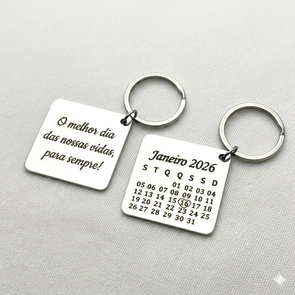 Chaveiro Calendário Personalizável Aço Inox | Like Joias e Acessórios (6)