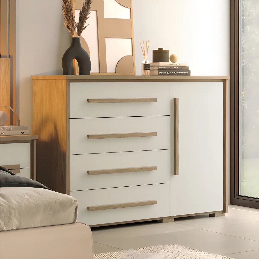 Cômoda Rimo Angra com 4 Gavetas 1 Porta | ELETRO KIT