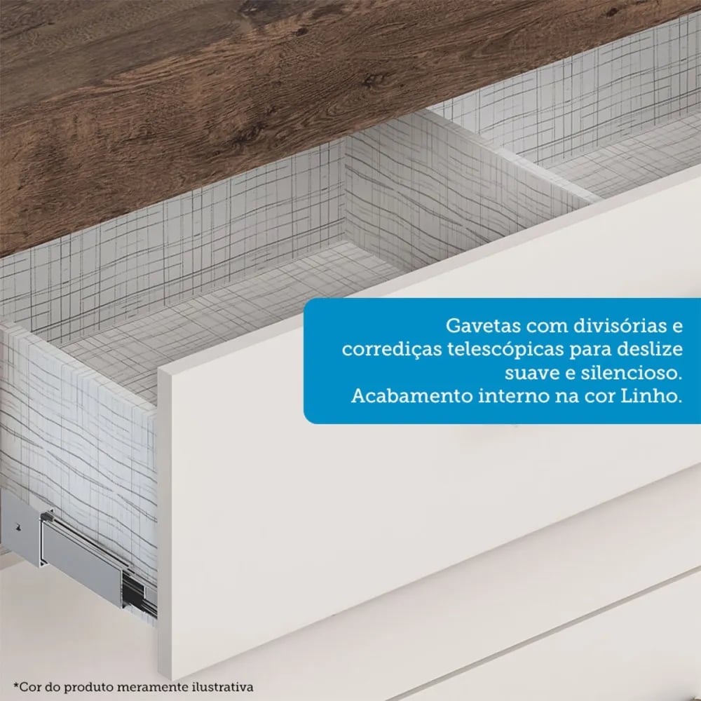 Cômoda ACP Rayane Prime com 5 Gavetas e Sapateira | ELETRO KIT (5)