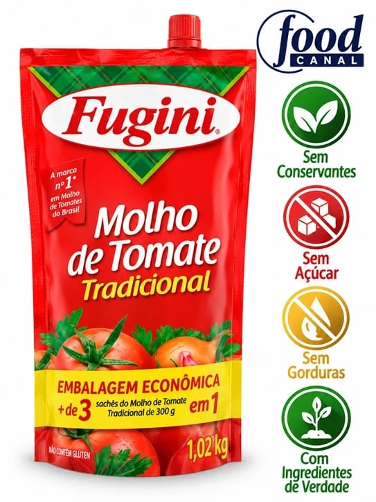FOOD MOLHO TOMATE FUGINI TRADIC SACHE 12X1,02KG | Central de Negócios B2B