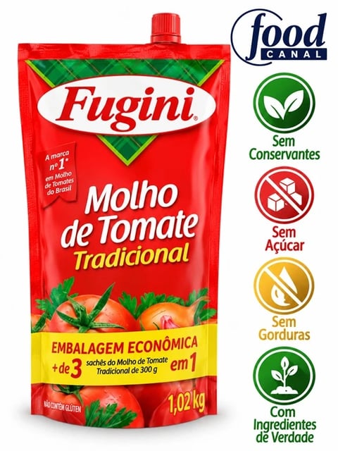 FOOD MOLHO TOMATE FUGINI TRADIC SACHE 12X1,02KG | Central de Negócios B2B