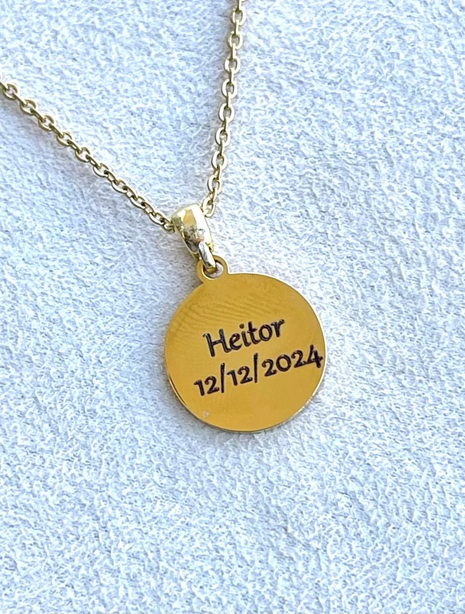 Aço Inox Dourado | Colar Fotogravação P | Like Joias e Acessórios (2)