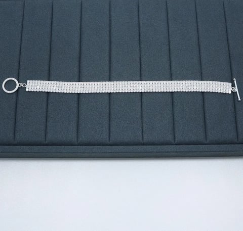 H1-69 PULSEIRA RIVIERA CRAVEJADA LUXO | Everest Jóias