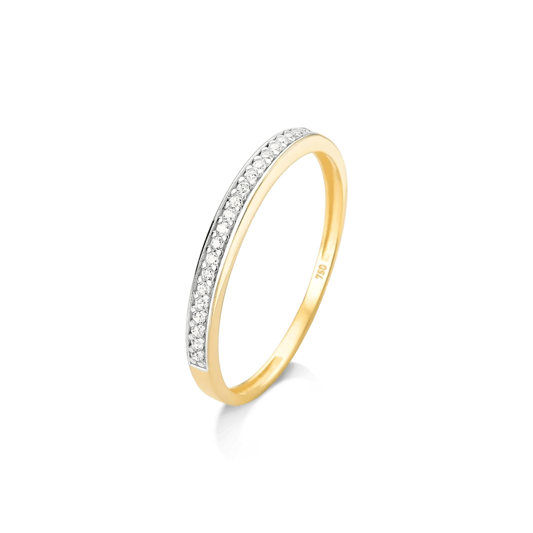 APARADOR COM ARO RODINADO 1 FILEIRA EM ZIRCÔNIA - OURO 18K | Everest Jóias