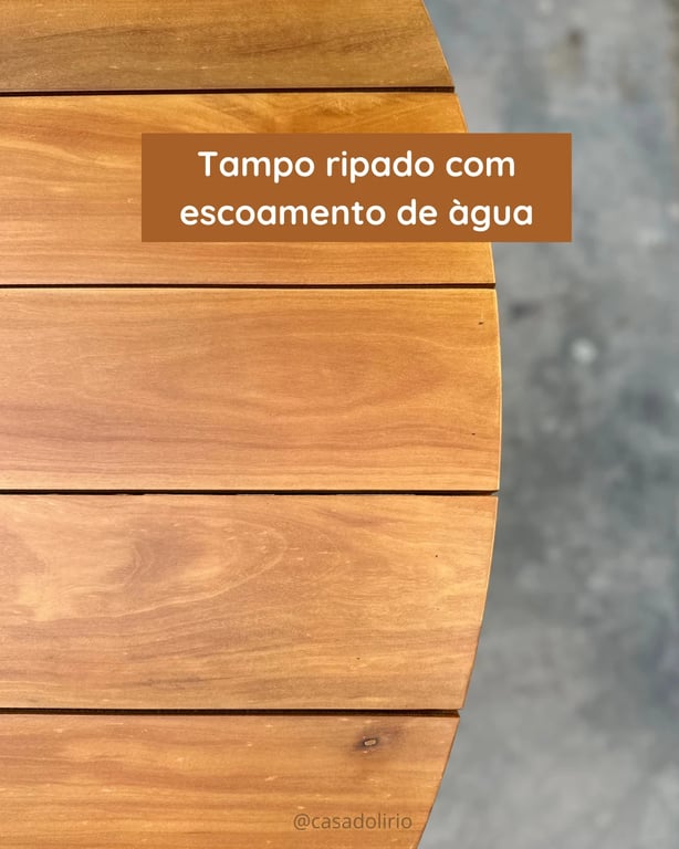 Mesa Cone Com Tampo Ripado E Base Em Junco Sintético | Casa do Lírio (3)