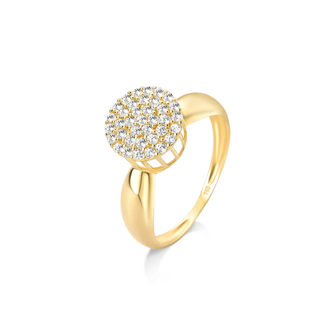 ANEL CHUVEIRO CRAVEJADO ZIRCÔNIAS - OURO 18K | Everest Jóias