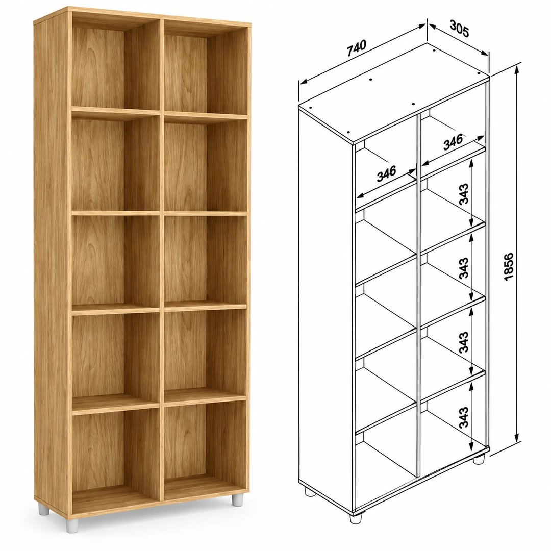 Estante Movelbento ESM225 com 10 Nichos | ELETRO KIT (3)