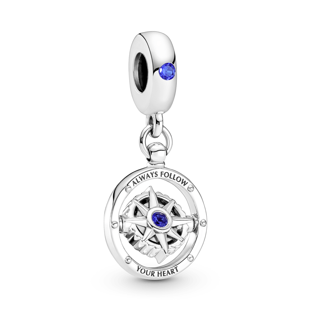 Charm Prata Pendente Bússola Giratória | Like Joias e Acessórios