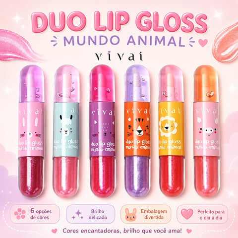 Duo Lip Gloss MUNDO ANIMAL | Loja Chrysdape