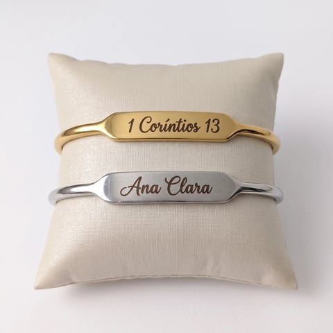 Bracelete Rígido Personalizável | Aço Inox | Like Joias e Acessórios