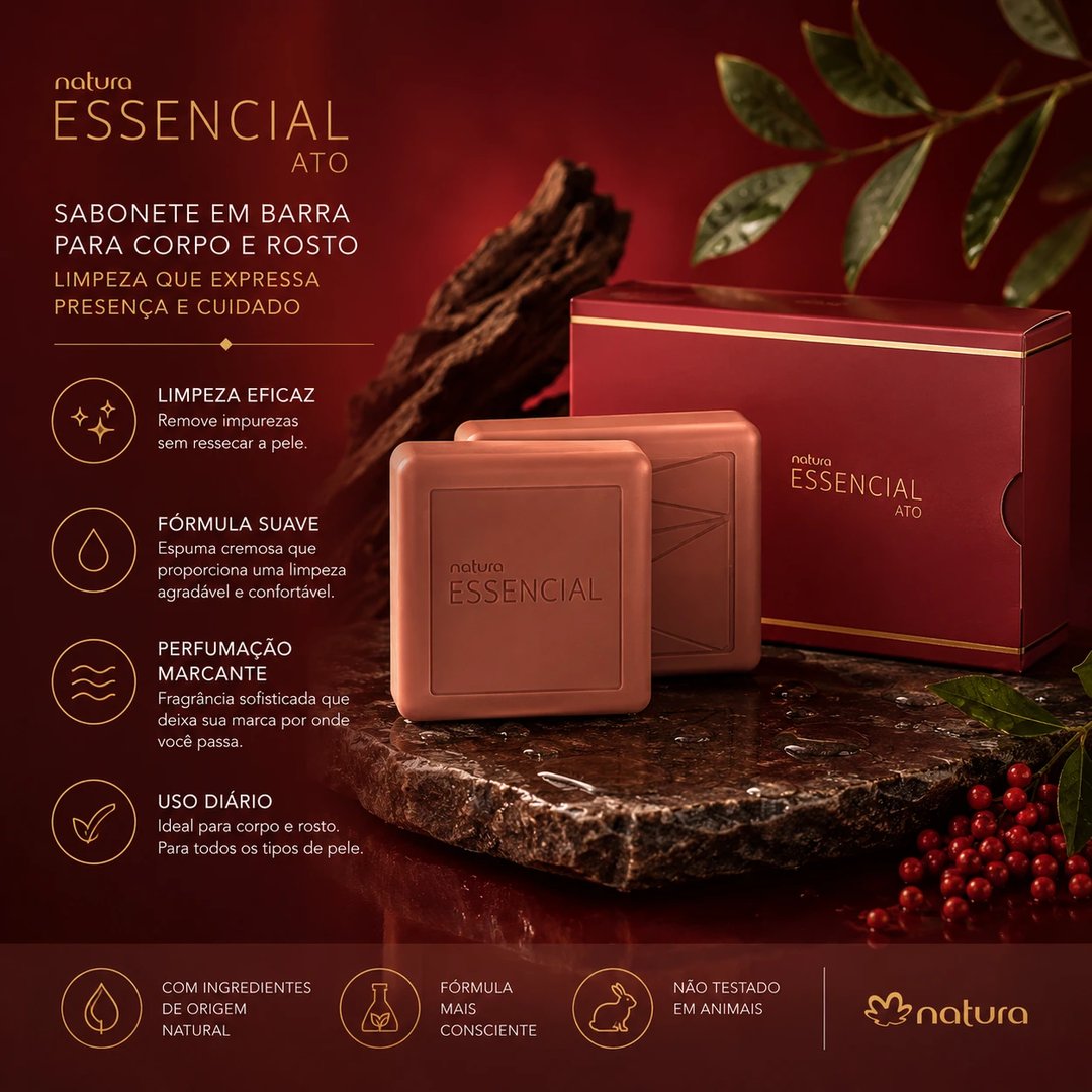 Sabonete em Barra 110g ESSENCIAL ATO FEMININO | Loja Chrysdape