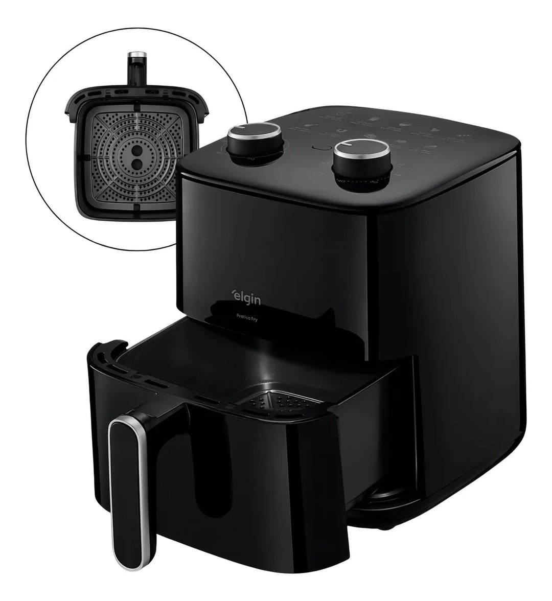 Fritadeira Air Fryer Prática Fry 3,7l 1400w Preta Grelha Removível Sem Óleo | Decoralar móveis e eletrodomésticos (2)