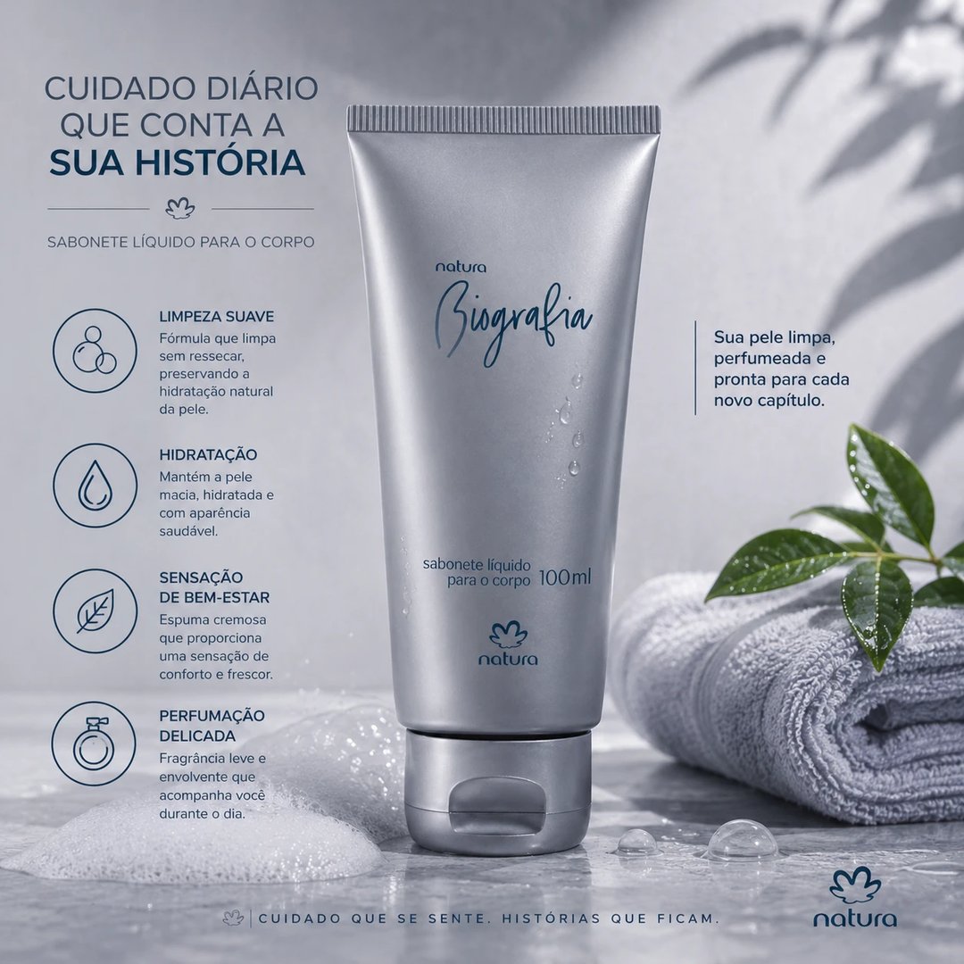 Sabonete Líquido 100ml BIOGRAFIA TRADICIONAL MASCULINO | Loja Chrysdape