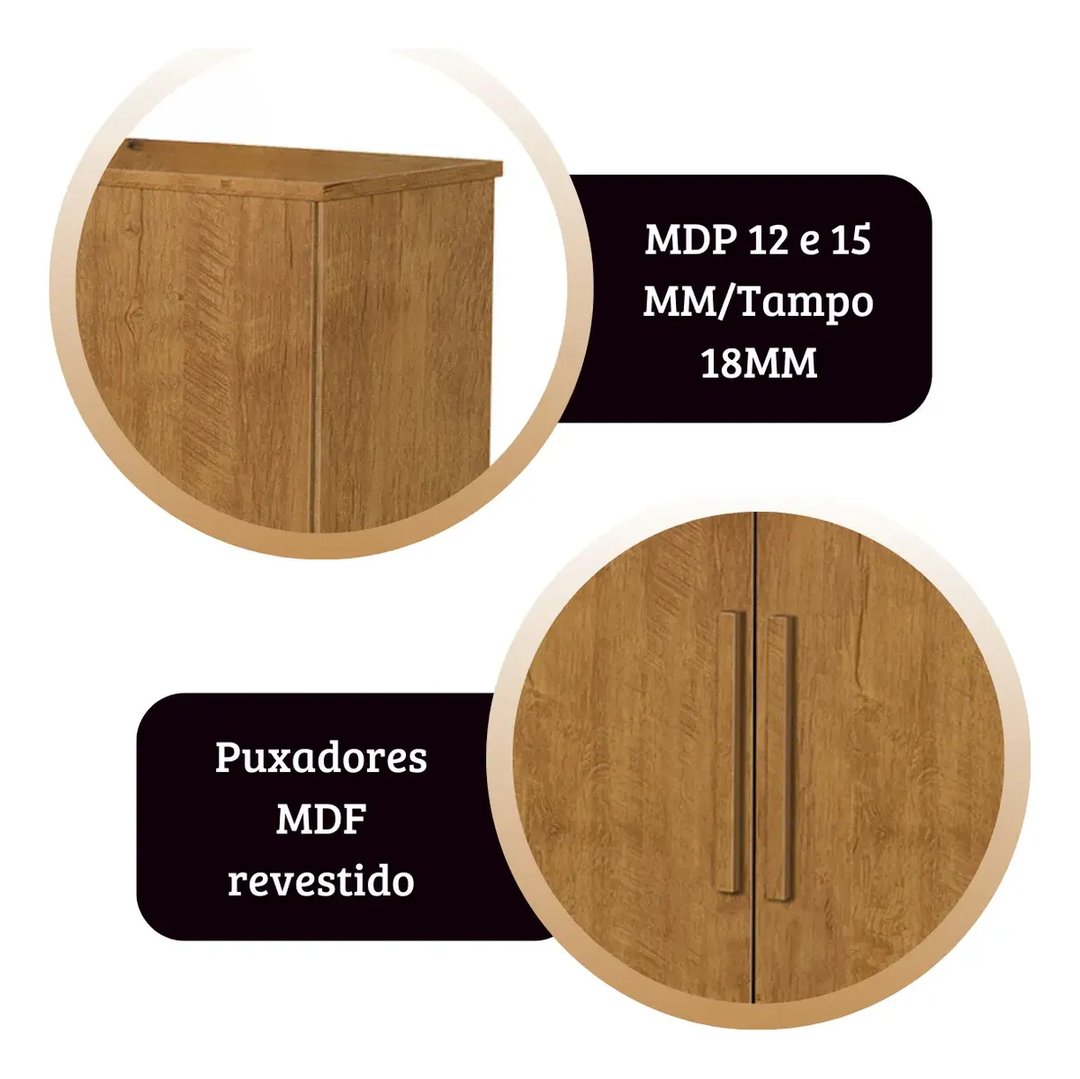 Cômoda São Miguel Bronze com 4 Gavetas 2 portas | ELETRO KIT (3)