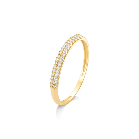 APARADOR COM 2 FILEIRAS EM ZIRCÔNIA - OURO 18K | Everest Jóias