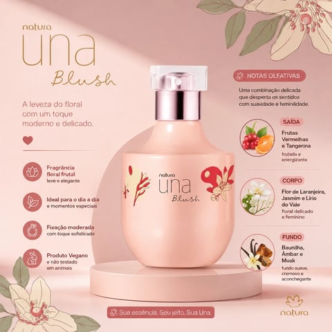 Perfume Deo Parfum UNA BLUSH 75ml | Loja Chrysdape