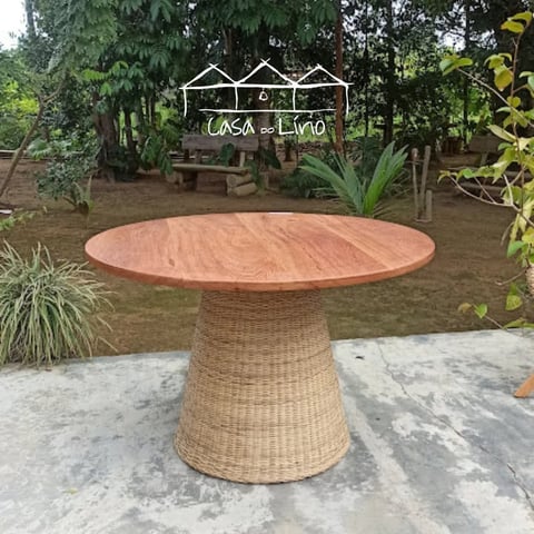 Mesa Cone Em Junco Natural | Casa do Lírio