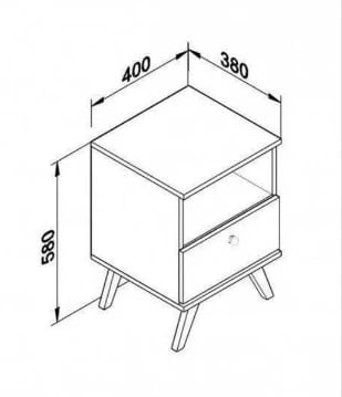 Mesa de Cabeceira Movelbento RT3019 com 1 Gaveta | ELETRO KIT (3)