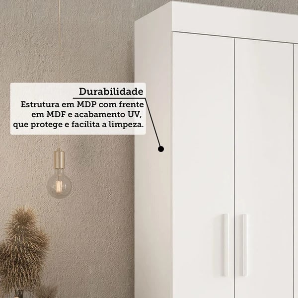 Roupeiro ACP Maya 4 Portas com Pés | ELETRO KIT (4)