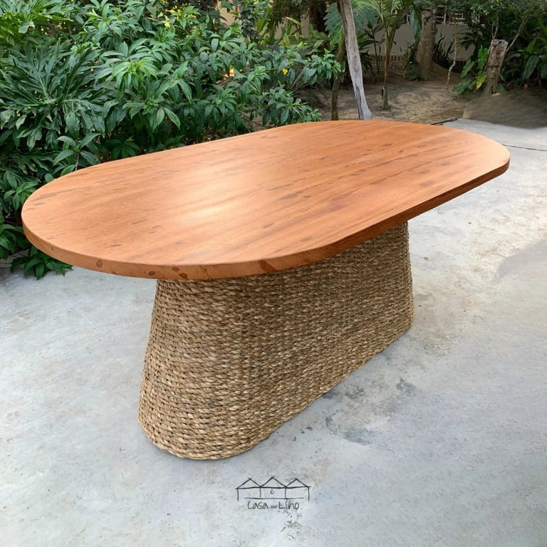 Mesa Cone Oval Em Taboa | Casa do Lírio