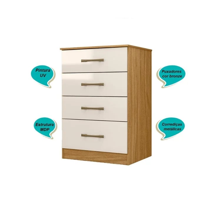 Cômoda Moval MS913 com 4 Gavetas | ELETRO KIT (4)