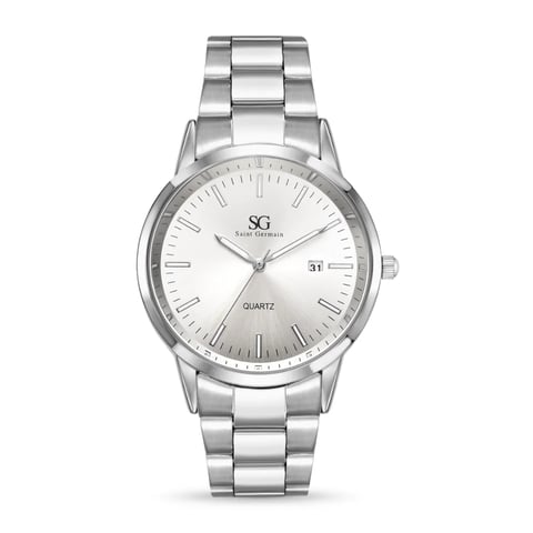 Relógio Masculino Belmont Date Metal Prata com Fundo Prata | Like Joias e Acessórios