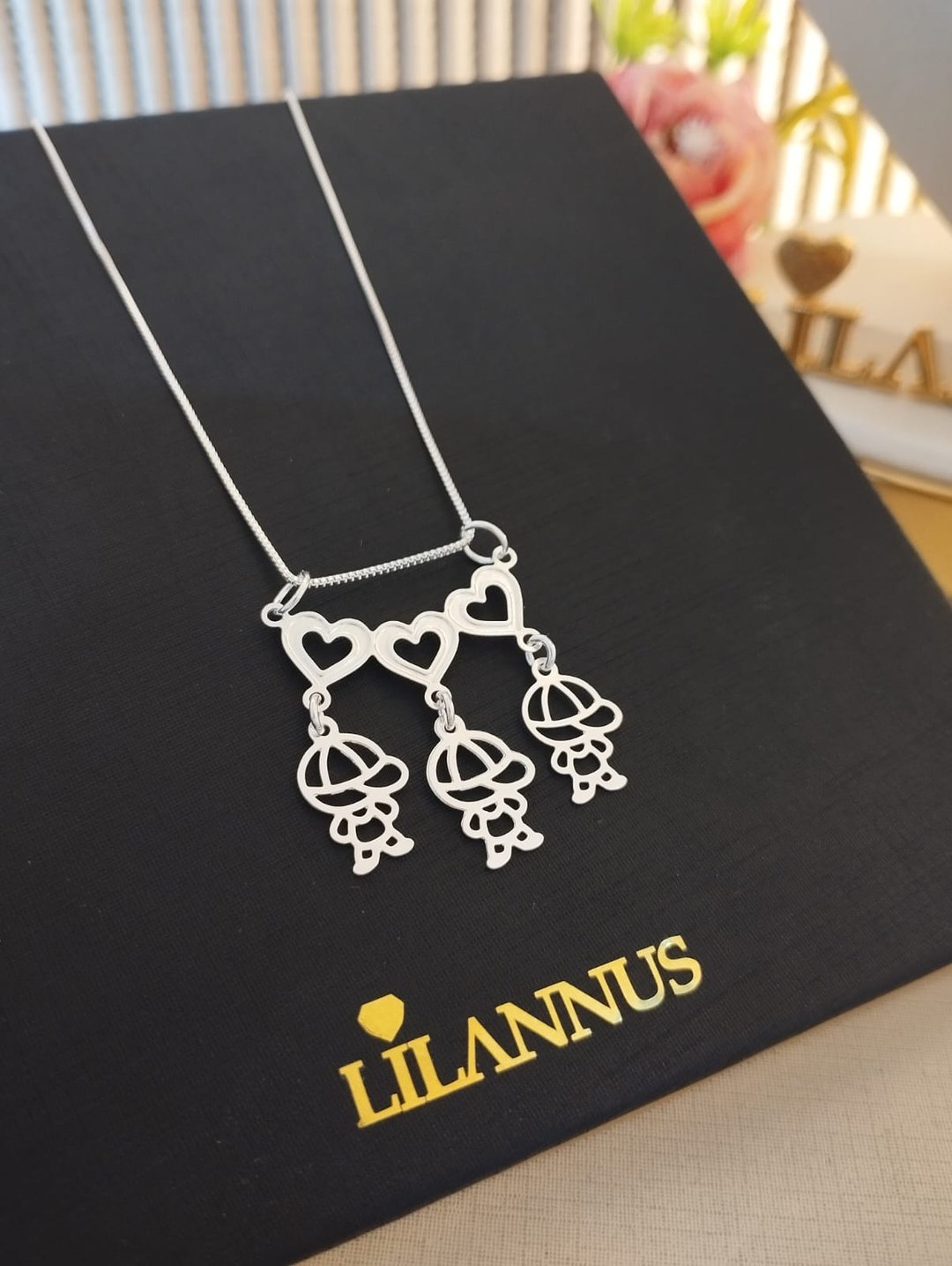 Colar FAMILIA Banho PRATA 925 | Gestor Lilannus Ltda (2)