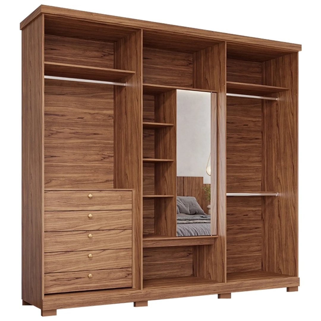 Roupeiro Panan Aurora 6 Portas com Espelho Interno e Kit Pés | ELETRO KIT (4)
