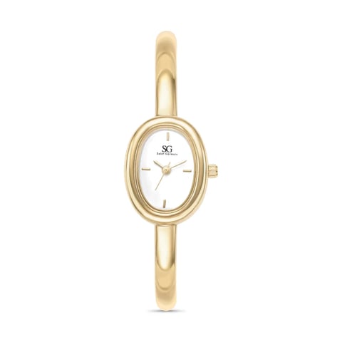 Relógio Bracelete Feminino Oval Louvre Dourado | Like Joias e Acessórios