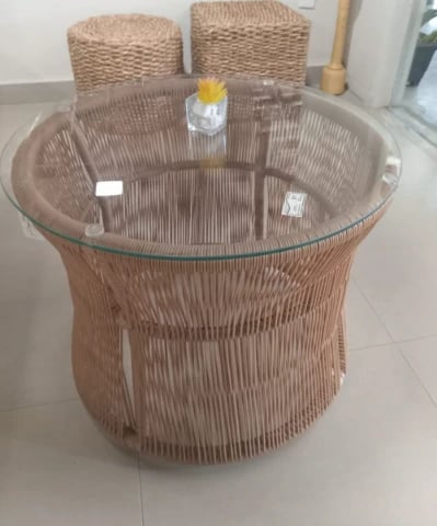 Mesa De Centro Maria Sem Tampo Fibra Sintética Cordão | Casa do Lírio