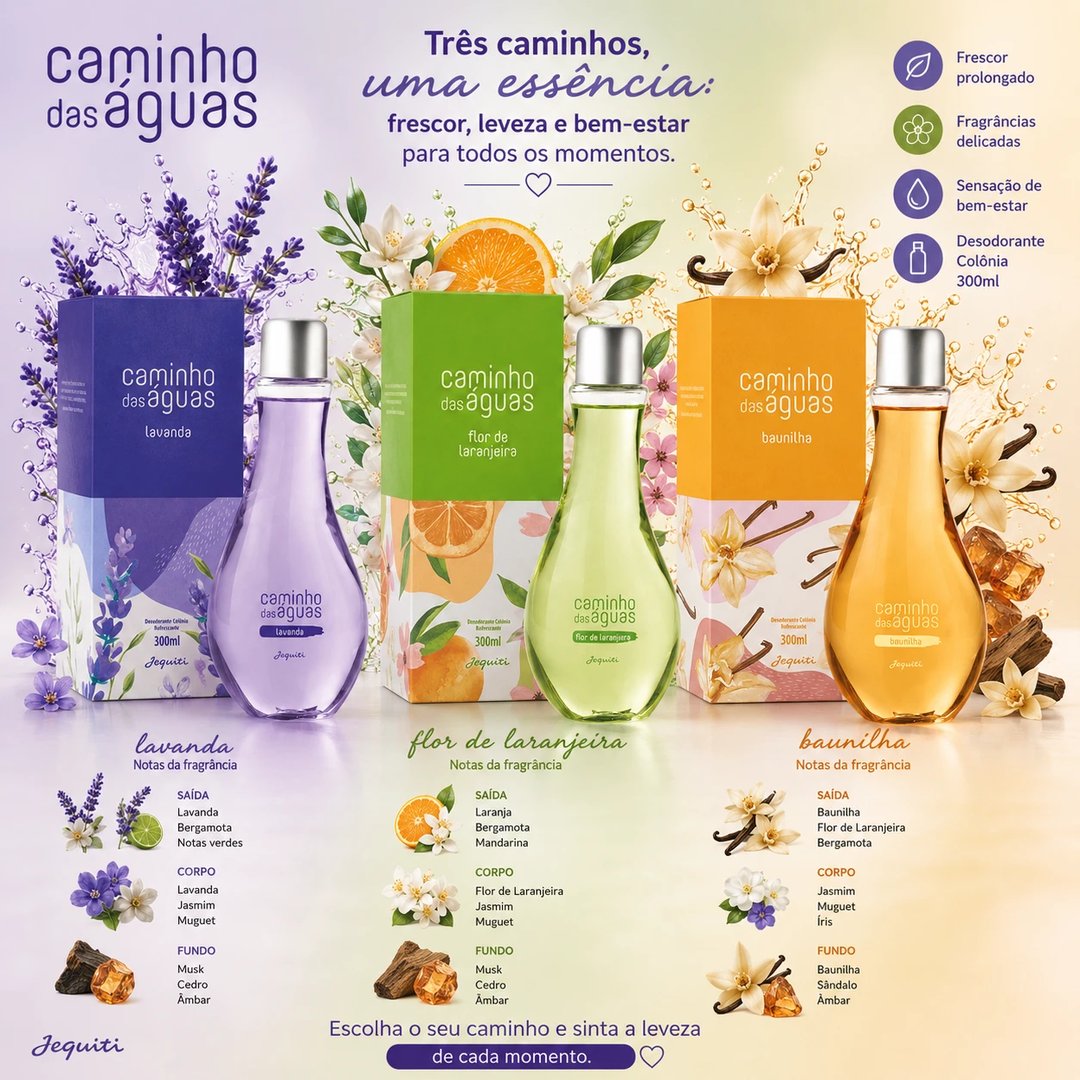 Agua de colônia CAMINHO DAS AGUAS 300ml | Loja Chrysdape
