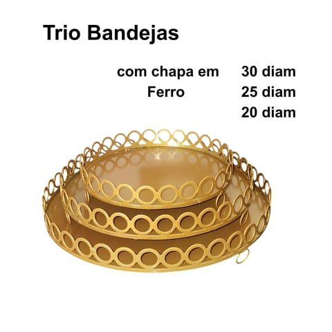 TRIO BANDEIJA ARGOLA | ART'S FERRO