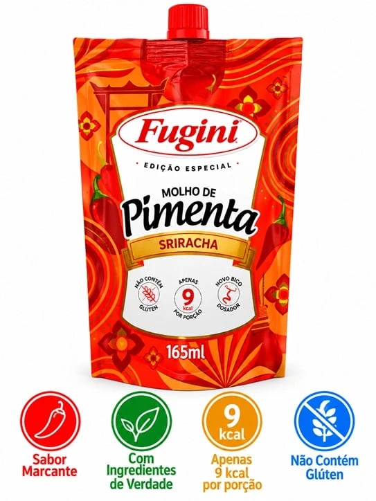 SACHE BICO FUGINI MOLHO PIMENTA SRIRACHA 32X165ML | Central de Negócios B2B