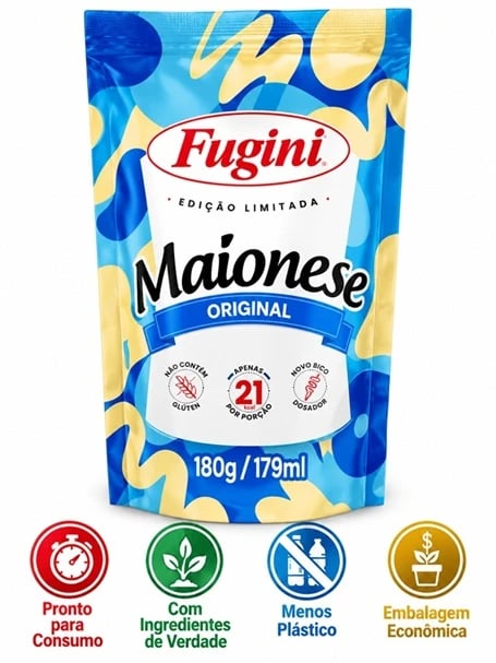 MAIONESE FUGINI TRADIC SACHE 36X180G | Central de Negócios B2B