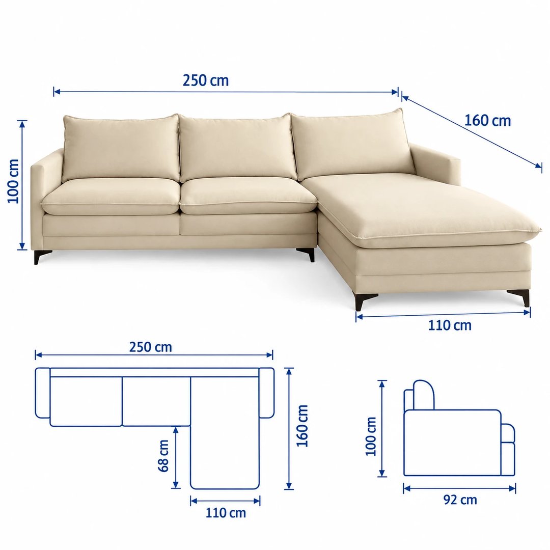 Sofá Maguimóveis Living com Chaise Florença | ELETRO KIT (3)