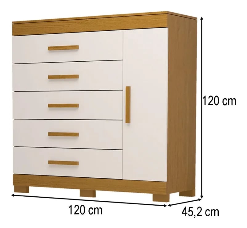 Cômoda ACP Rayane Prime com 5 Gavetas e Sapateira | ELETRO KIT (3)