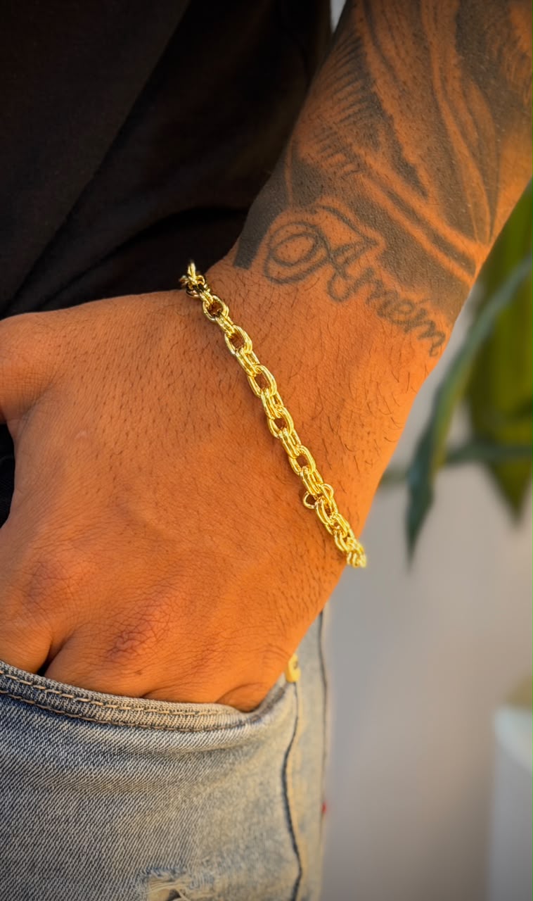 PULSEIRA CADEADO DUPLA DE 6MM | Everest Jóias
