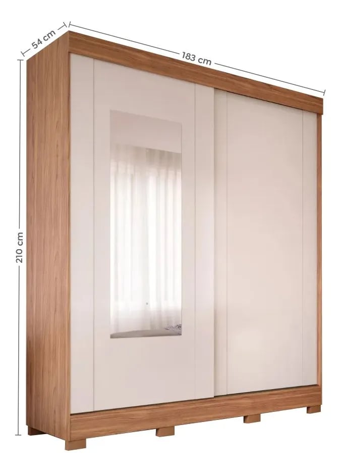 Roupeiro Ilhéus 2 Portas de Correr com Espelho | ELETRO KIT (4)