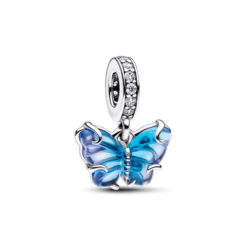 CHARM BORBOLETA EM VIDRO MURANO | Like Joias e Acessórios