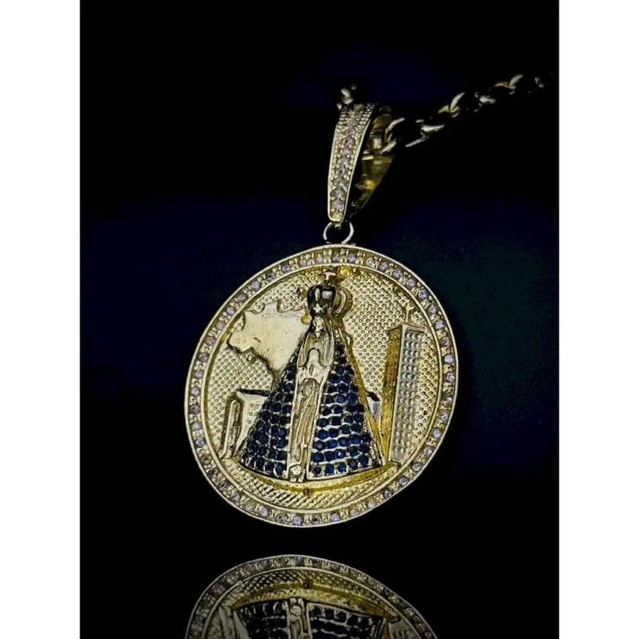 PINGENTE SANTA E CATEDRAL NA MEDALHA | Everest Jóias